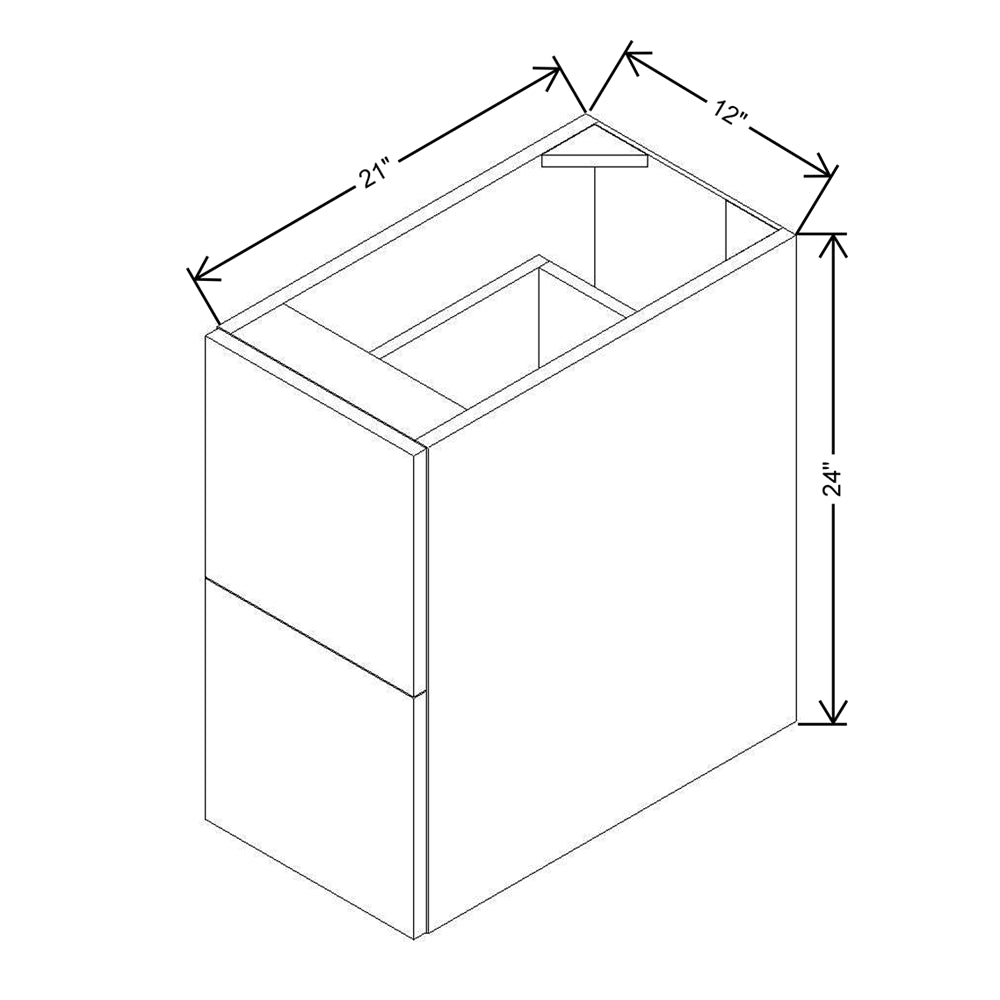 Modernform Cabinet Matte White 12" W X 24" H X 21" D Vanity Floating Drawers Cabinet